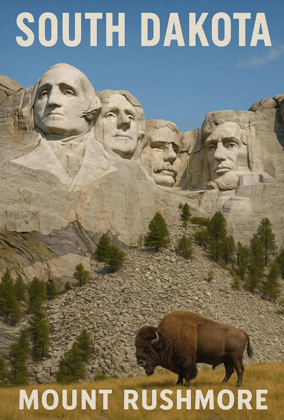 Mount Rushmore Patriotic Travel Poster PosterGoat