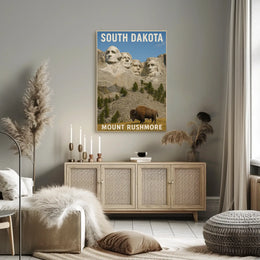 Mount Rushmore Patriotic Travel Poster PosterGoat