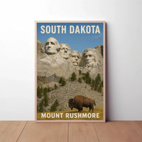 Mount Rushmore Patriotic Travel Poster PosterGoat