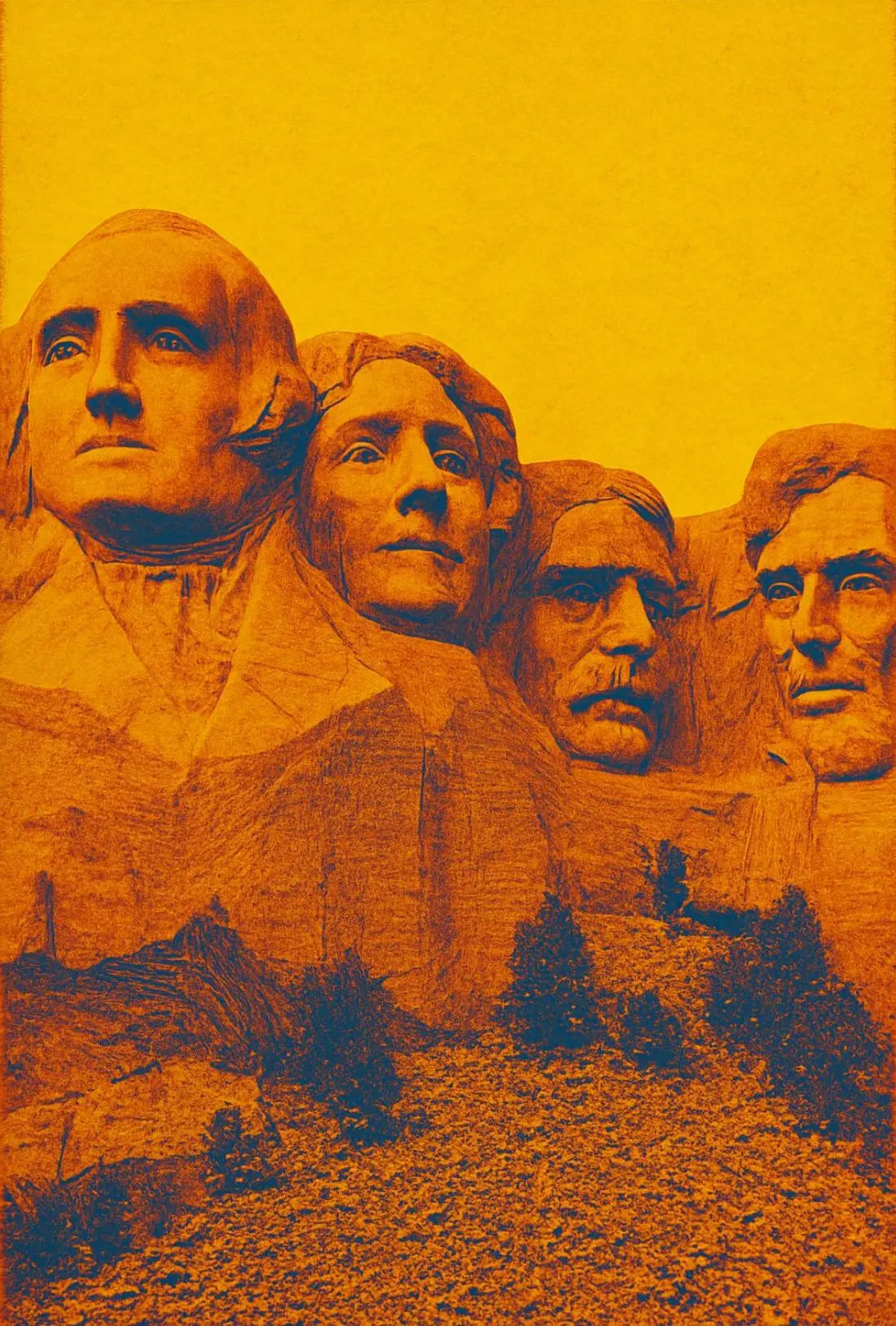 Mount Rushmore Pop Art Historical Presidential Poster PosterGoat
