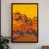 Mount Rushmore Pop Art Historical Presidential Poster PosterGoat