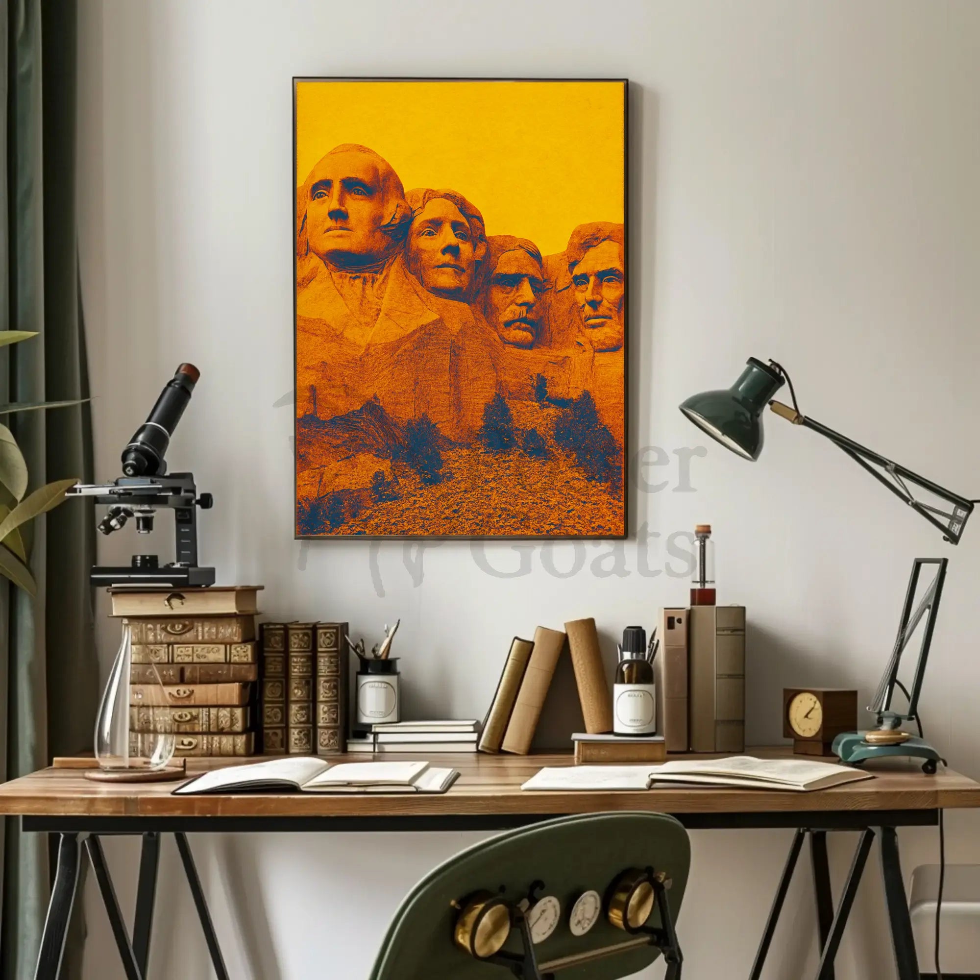 Mount Rushmore Pop Art Historical Presidential Poster PosterGoat