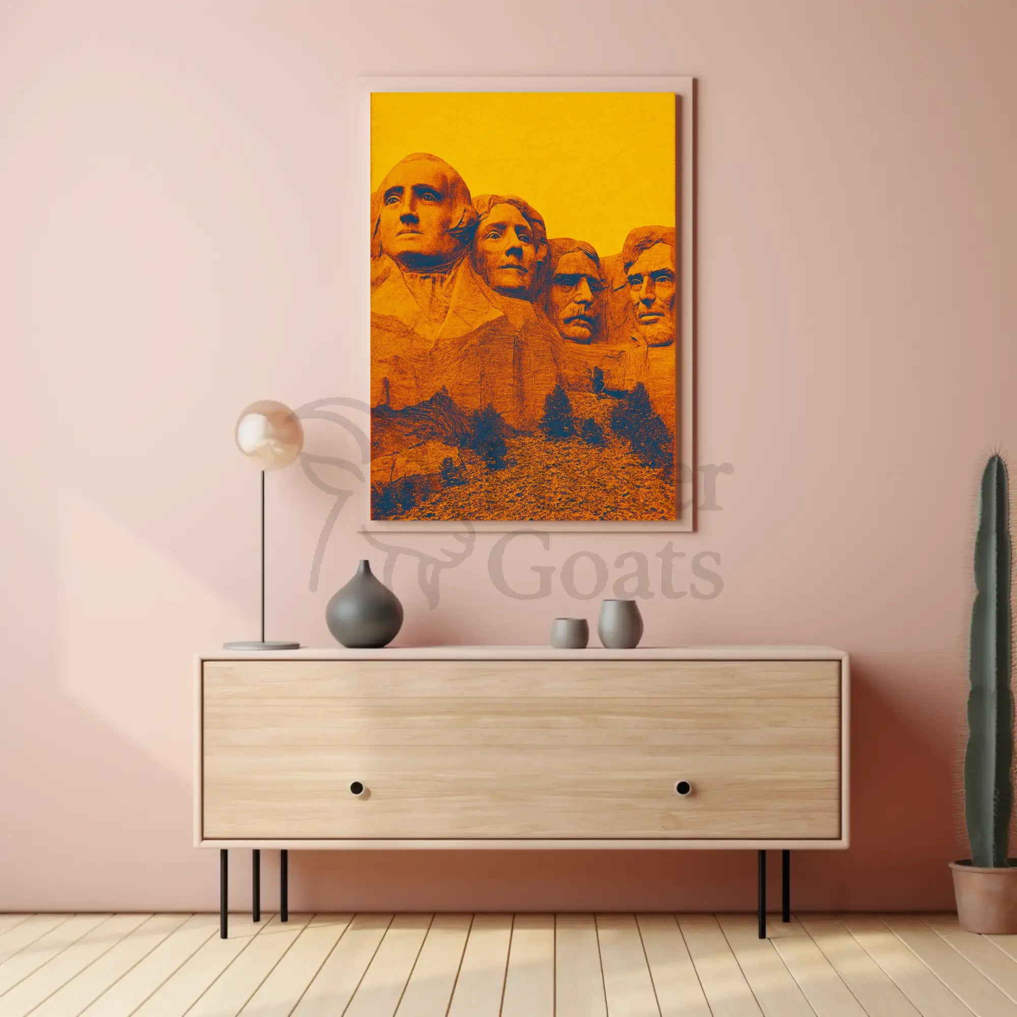 Mount Rushmore Pop Art Historical Presidential Poster PosterGoat