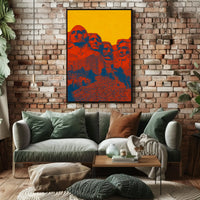 Mount Rushmore Vibrant Pop Art Historical or Presidential Poster PosterGoat
