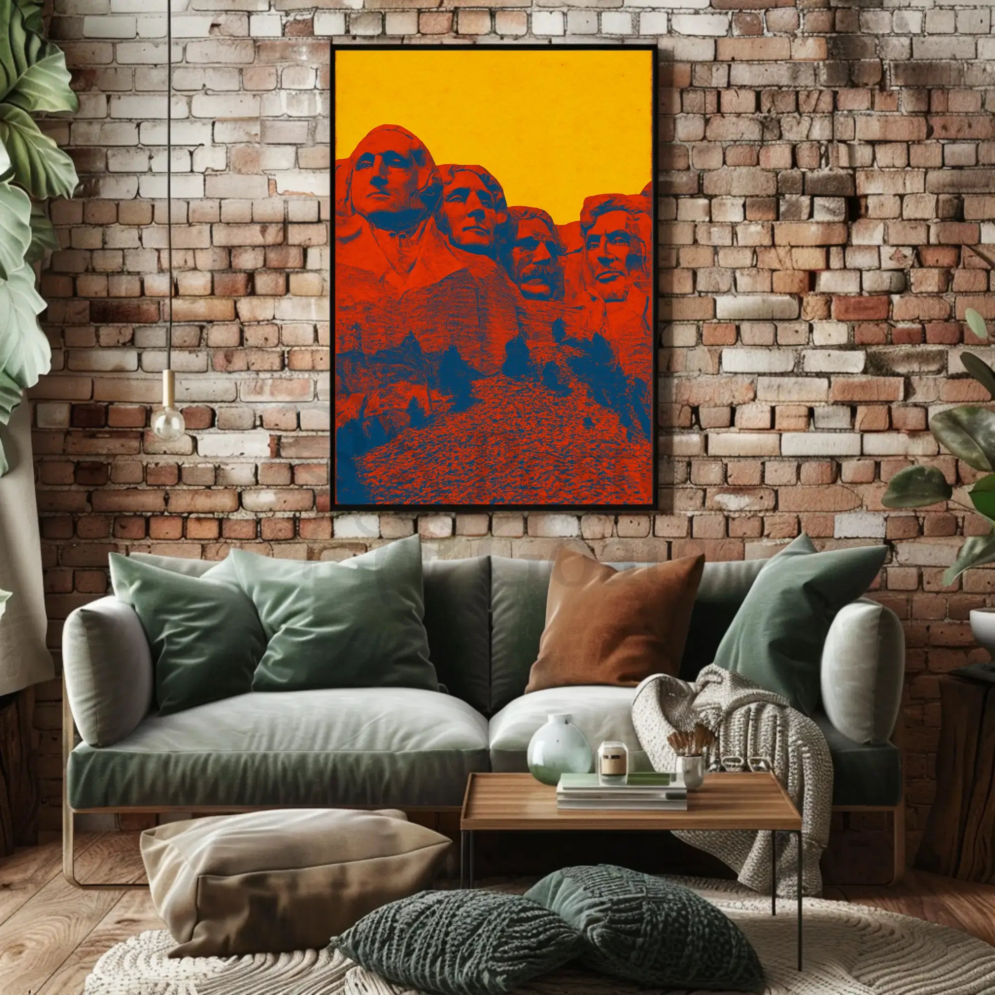 Mount Rushmore Vibrant Pop Art Historical or Presidential Poster PosterGoat