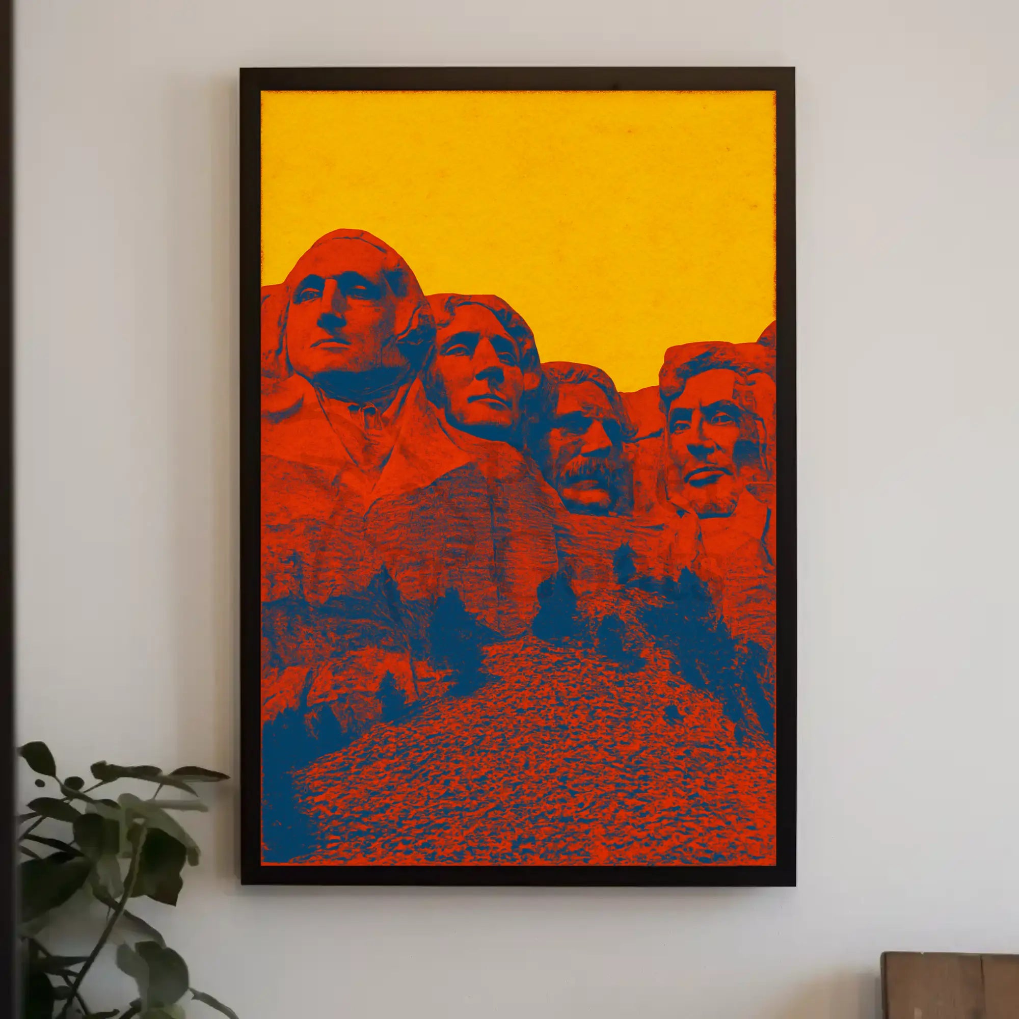 Mount Rushmore Vibrant Pop Art Historical or Presidential Poster PosterGoat