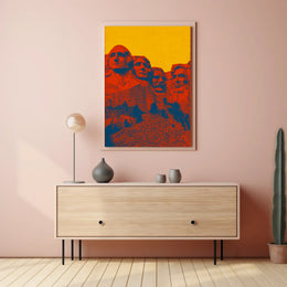 Mount Rushmore Vibrant Pop Art Historical or Presidential Poster PosterGoat