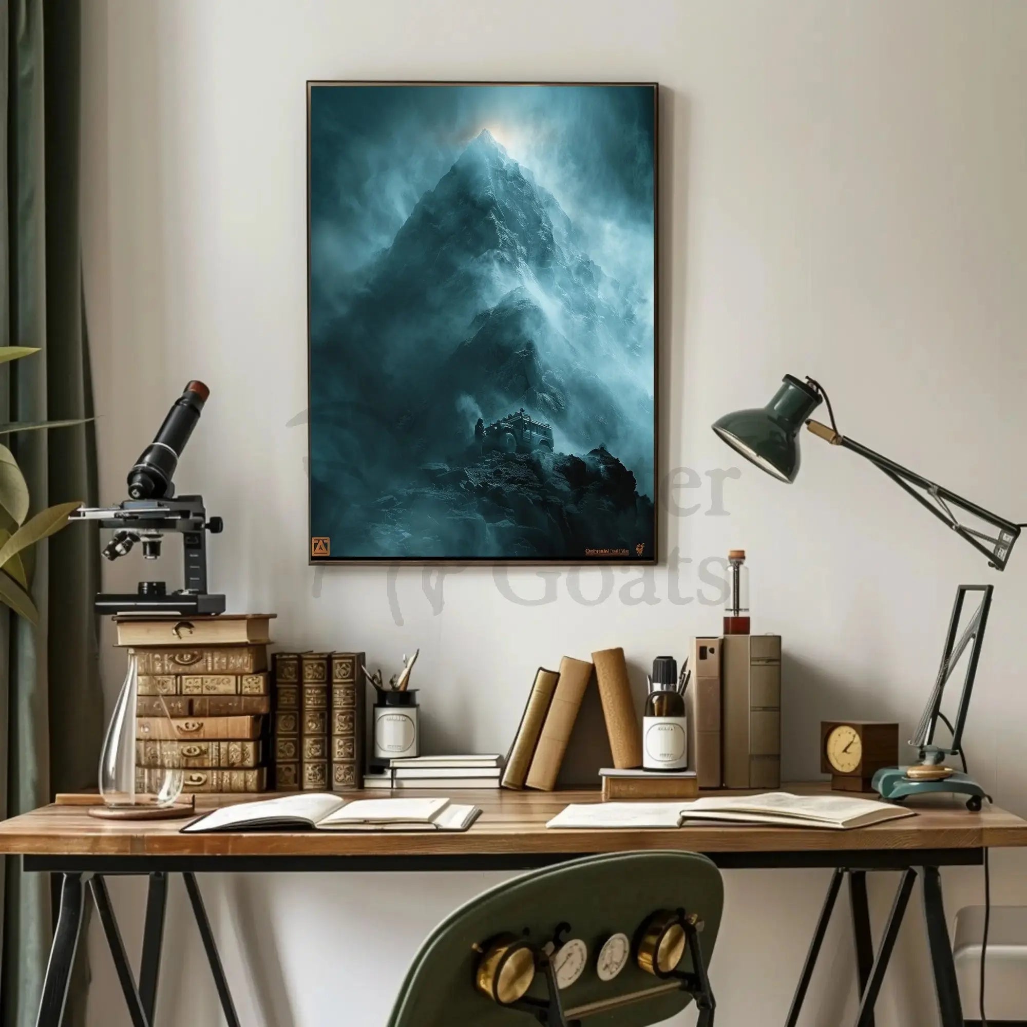 Mountain Adventure: Cinematic Exploration Travel Poster PosterGoat