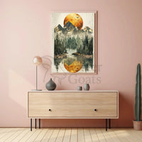 Mountain Reflection: Tranquil Wilderness National Park Poster PosterGoat