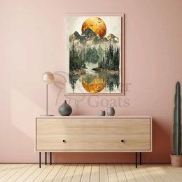 Mountain Reflection: Tranquil Wilderness National Park Poster PosterGoat