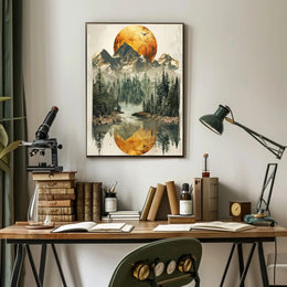 Mountain Reflection: Tranquil Wilderness National Park Poster PosterGoat