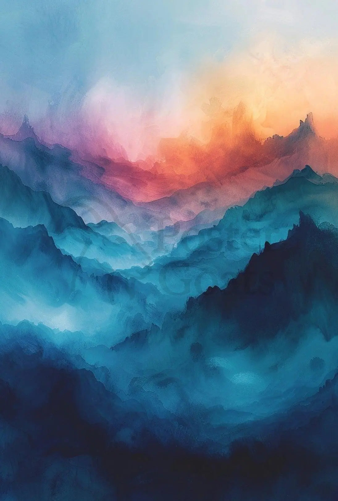 Mountain Serenity at Dusk Abstract, Artistic, or Pop Culture Poster PosterGoat