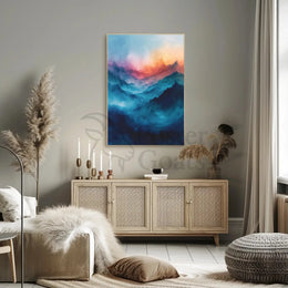 Mountain Serenity at Dusk Abstract, Artistic, or Pop Culture Poster PosterGoat