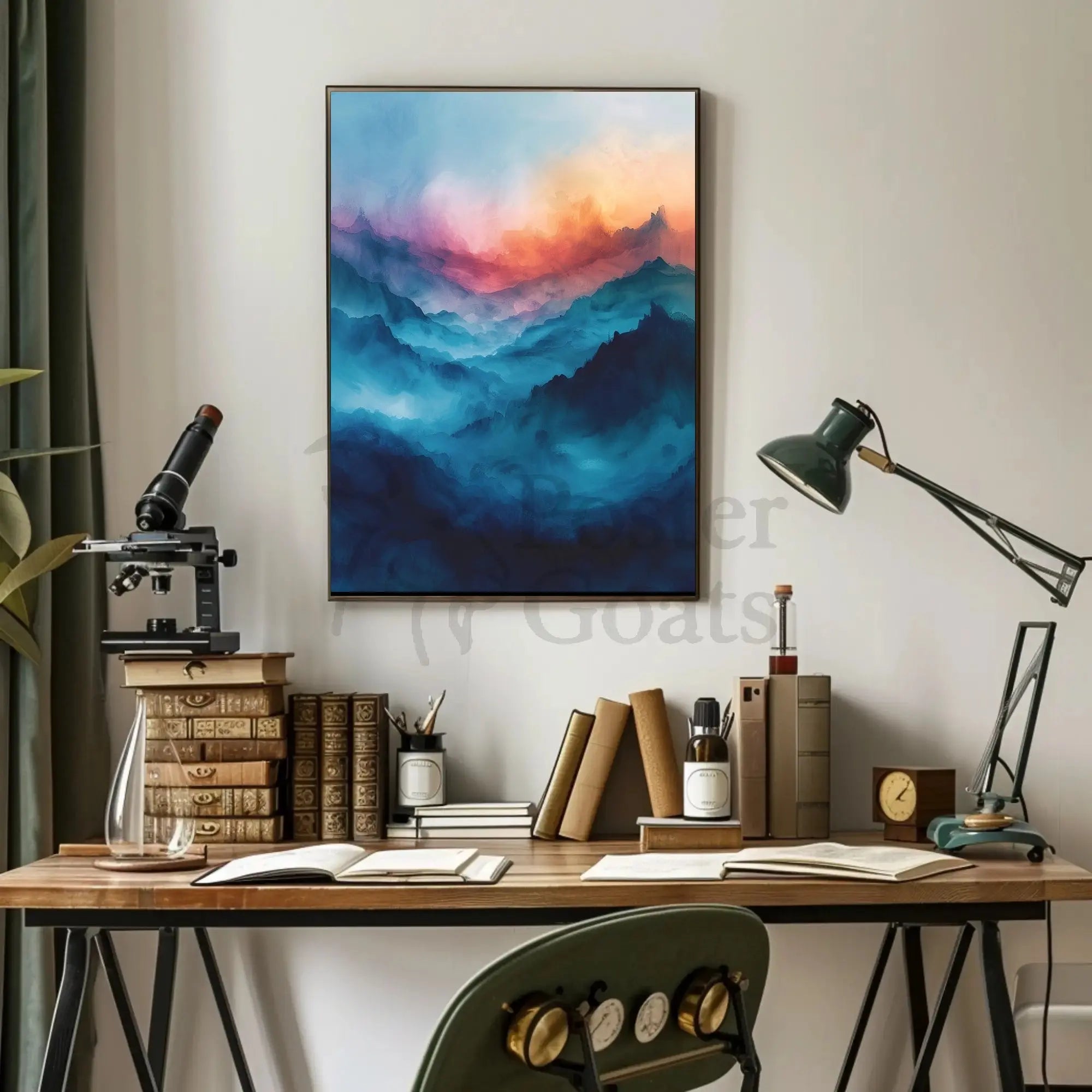 Mountain Serenity at Dusk Abstract, Artistic, or Pop Culture Poster PosterGoat