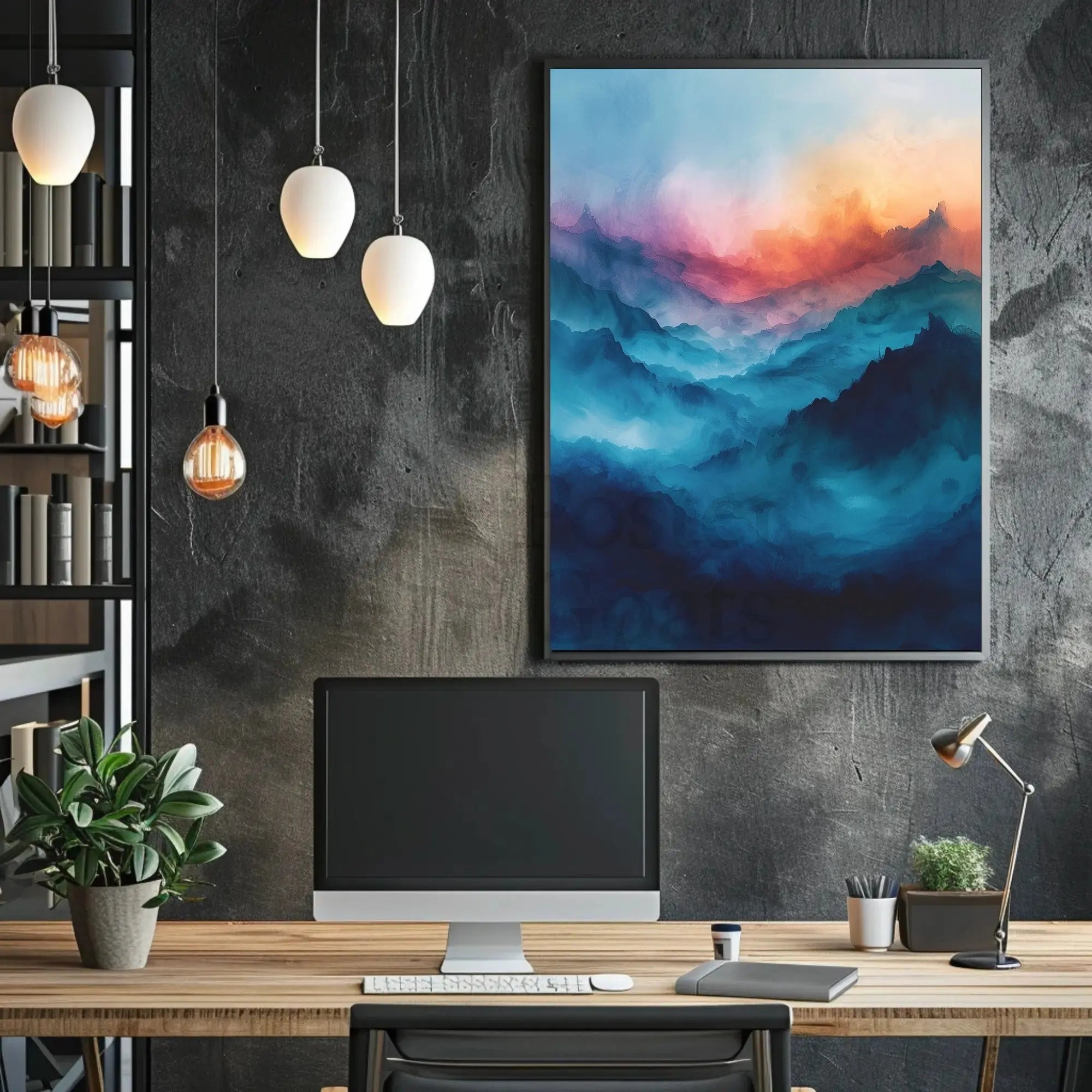 Mountain Serenity at Dusk Abstract, Artistic, or Pop Culture Poster PosterGoat