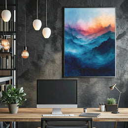 Mountain Serenity at Dusk Abstract, Artistic, or Pop Culture Poster PosterGoat