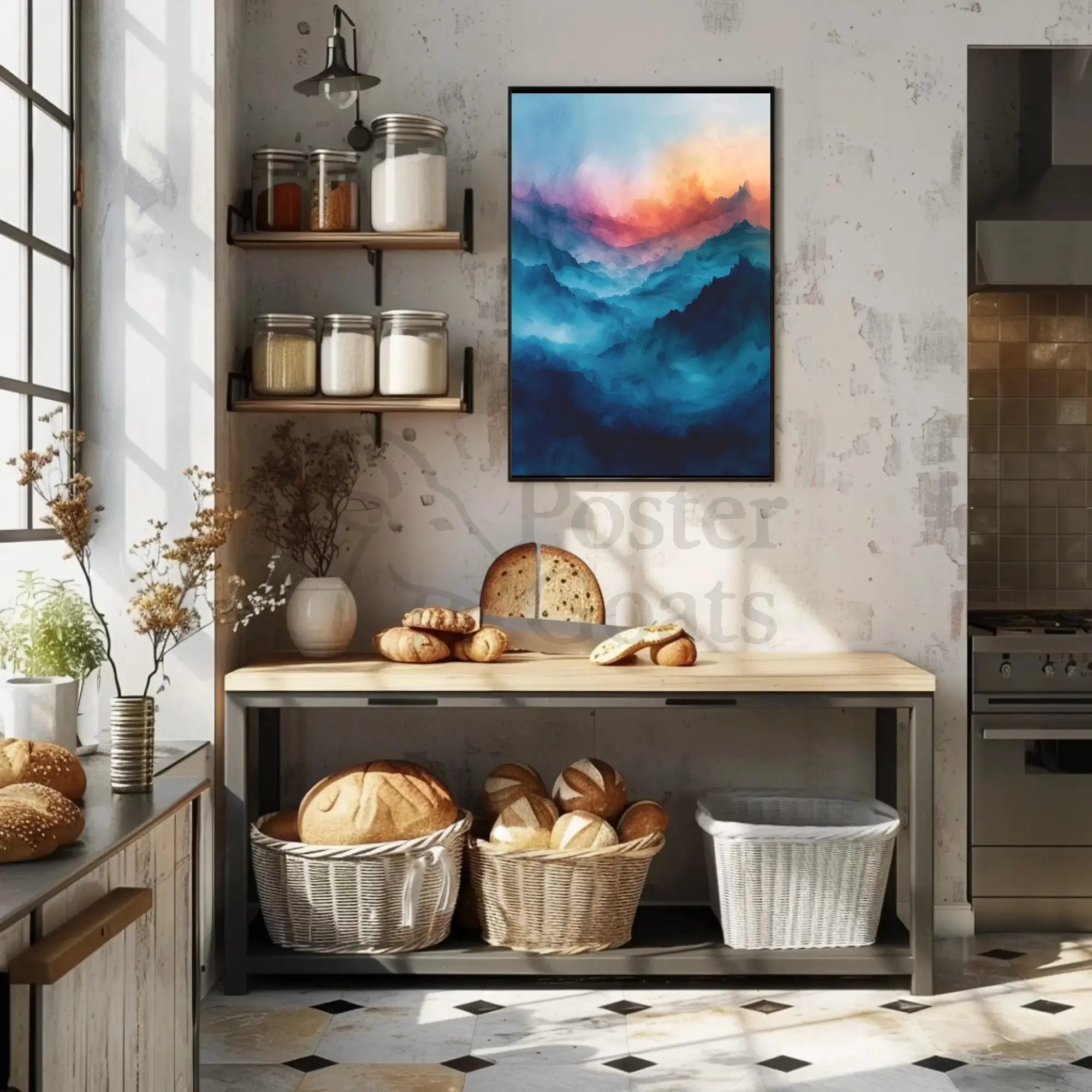 Mountain Serenity at Dusk Abstract, Artistic, or Pop Culture Poster PosterGoat