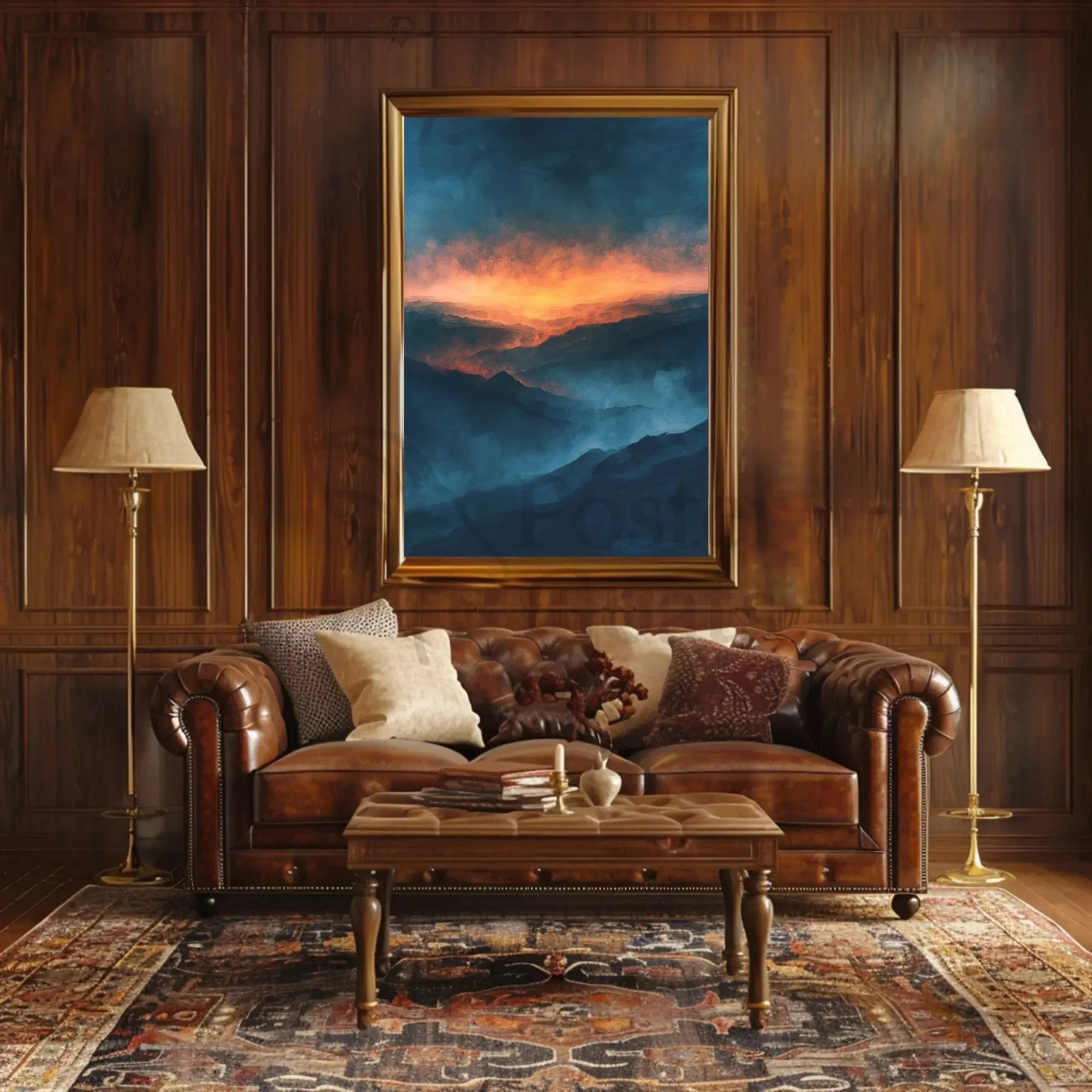 Mountain Sunrise Landscape: Abstract, Artistic, or Pop Culture Poster PosterGoat