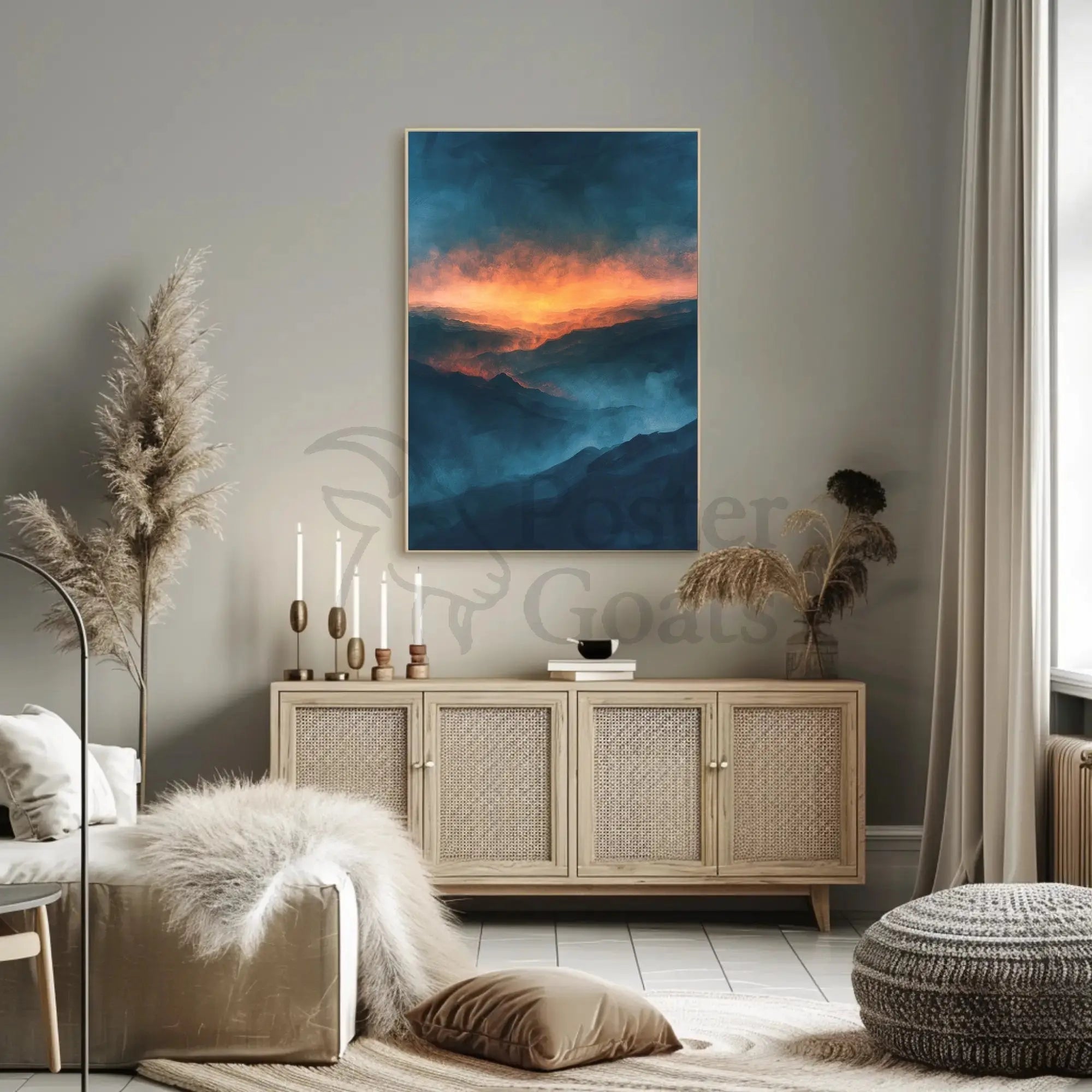 Mountain Sunrise Landscape: Abstract, Artistic, or Pop Culture Poster PosterGoat