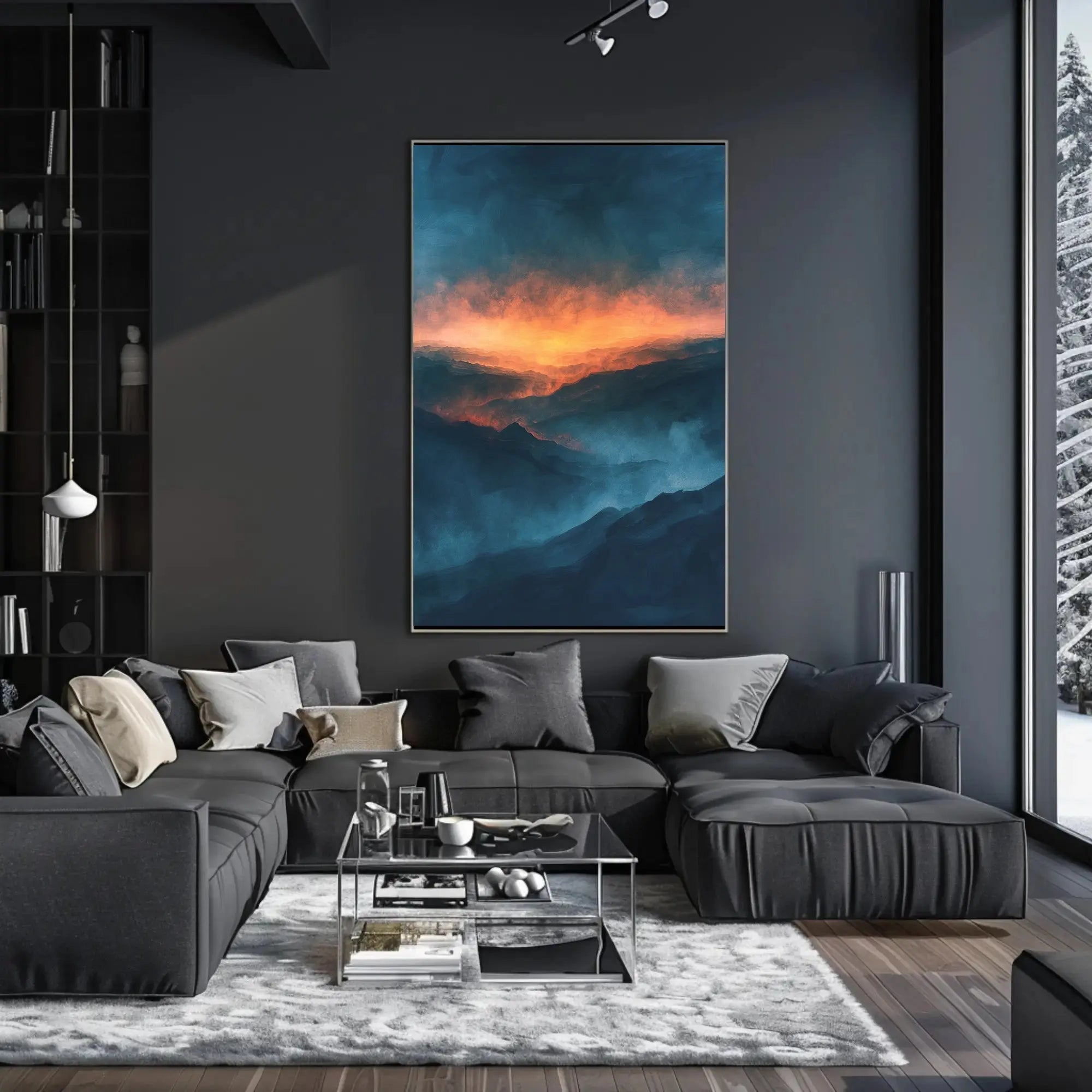 Mountain Sunrise Landscape: Abstract, Artistic, or Pop Culture Poster PosterGoat