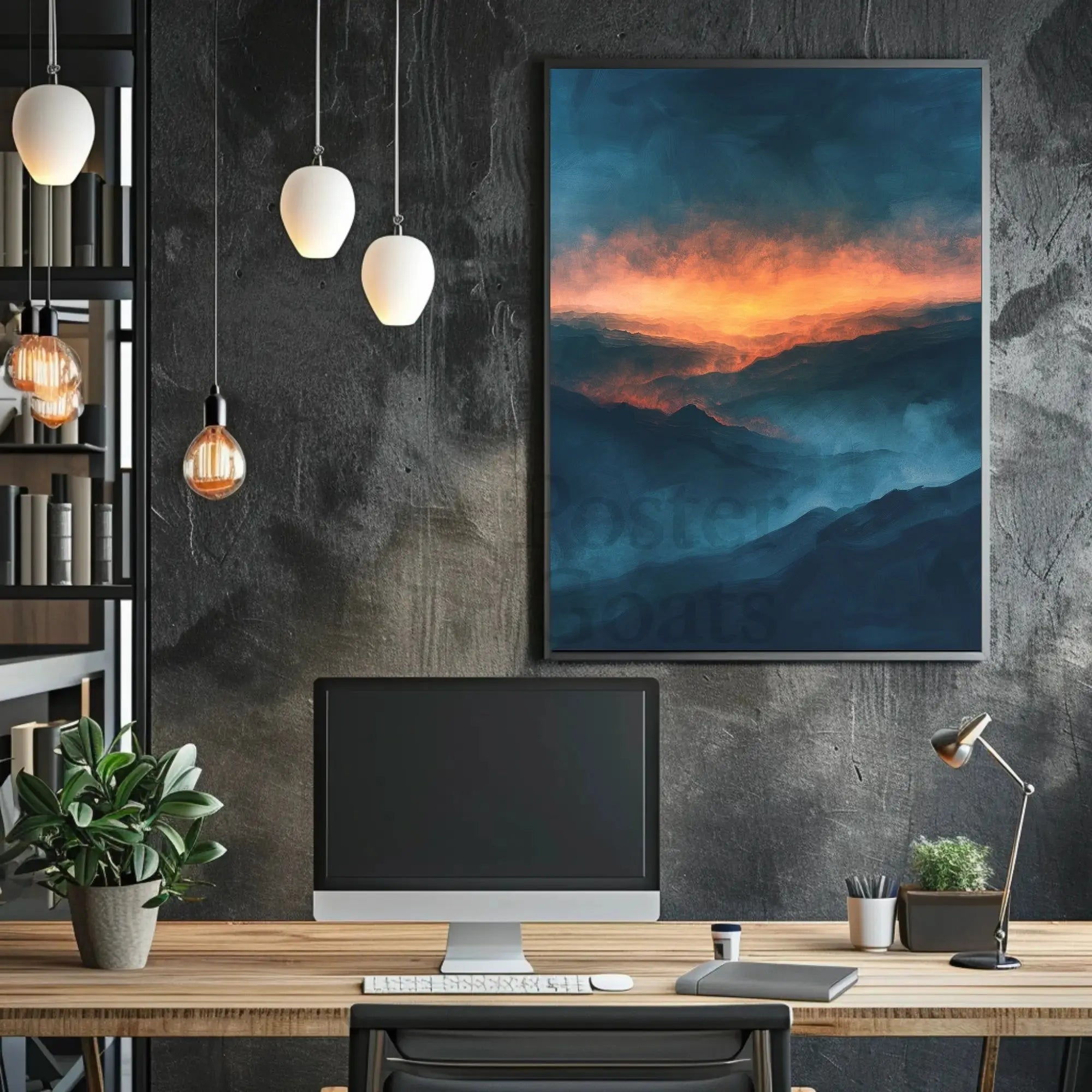 Mountain Sunrise Landscape: Abstract, Artistic, or Pop Culture Poster PosterGoat