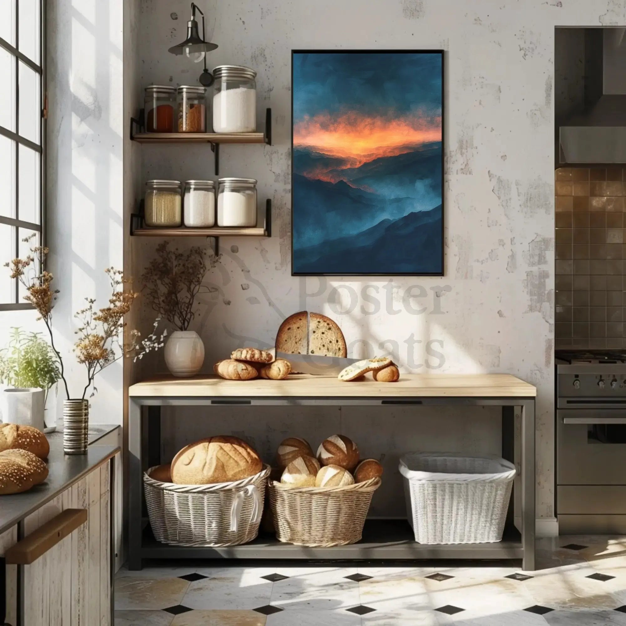 Mountain Sunrise Landscape: Abstract, Artistic, or Pop Culture Poster PosterGoat