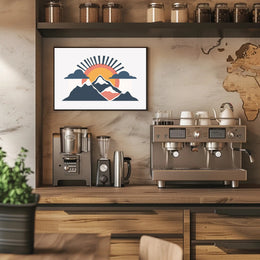 Mountain Sunrise Minimalistic Modern Art Poster PosterGoat
