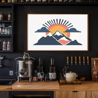 Mountain Sunrise Minimalistic Modern Art Poster PosterGoat