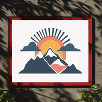 Mountain Sunrise Minimalistic Modern Art Poster PosterGoat