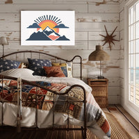 Mountain Sunrise Minimalistic Modern Art Poster PosterGoat