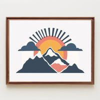 Mountain Sunrise Minimalistic Modern Art Poster PosterGoat