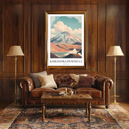 Mountainous Kamchatka Volcano Travel Poster PosterGoat
