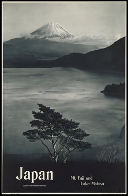 Mt. Fuji and Lake Motosu Travel Poster PosterGoat