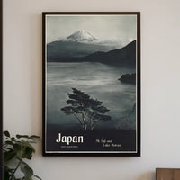 Mt. Fuji and Lake Motosu Travel Poster PosterGoat