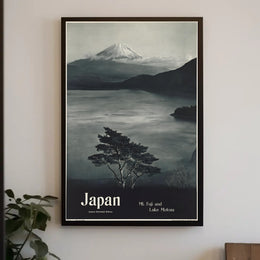 Mt. Fuji and Lake Motosu Travel Poster PosterGoat