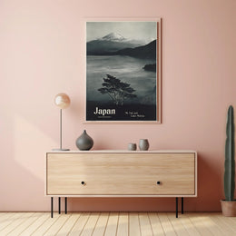 Mt. Fuji and Lake Motosu Travel Poster PosterGoat
