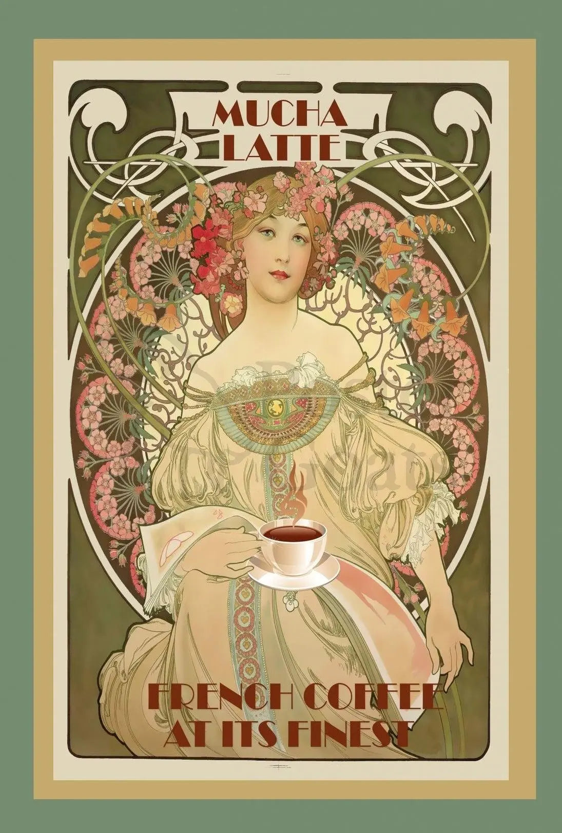 Mucha Latte Art Nouveau Coffee Cultural or Heritage Poster PosterGoat