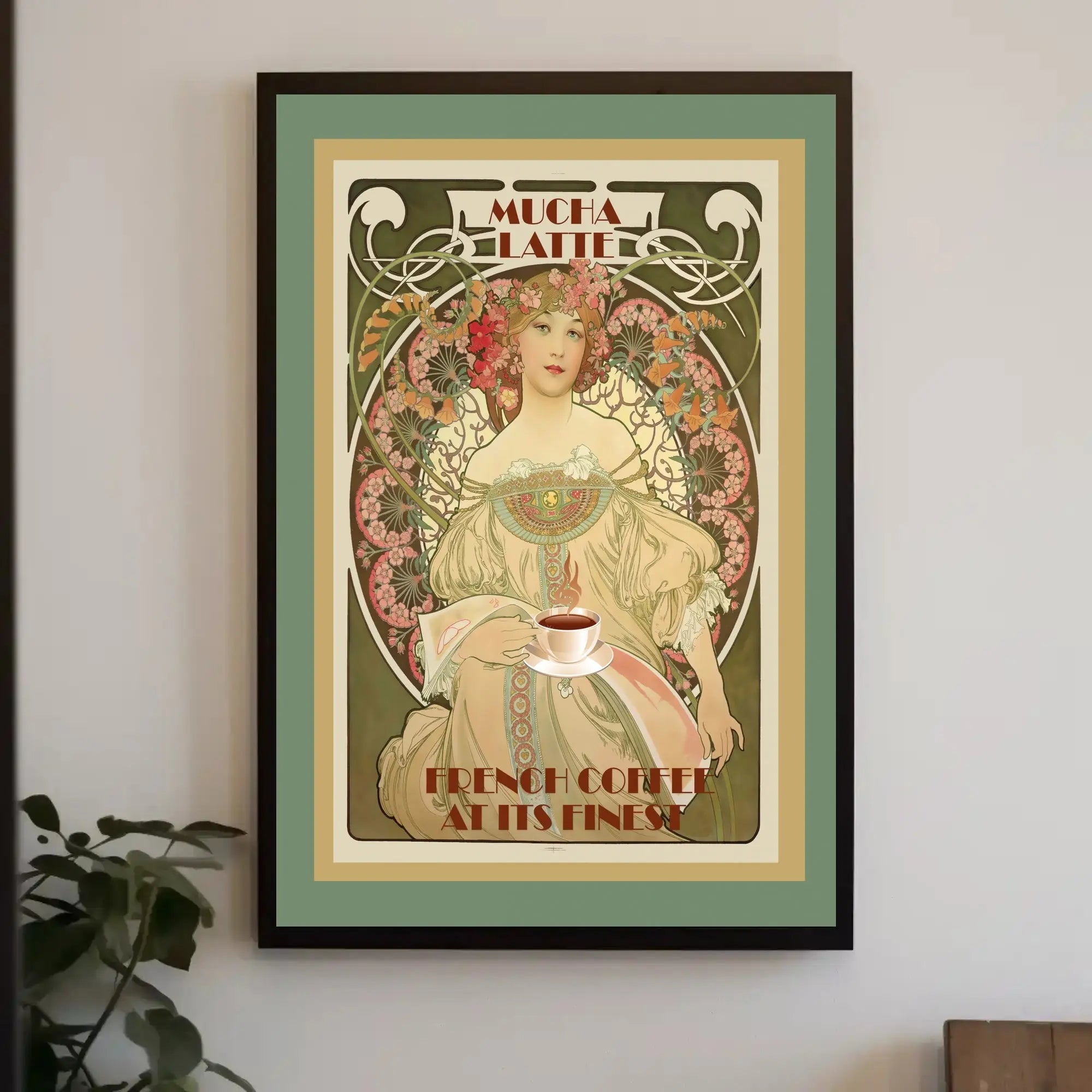 Mucha Latte Art Nouveau Coffee Cultural or Heritage Poster PosterGoat
