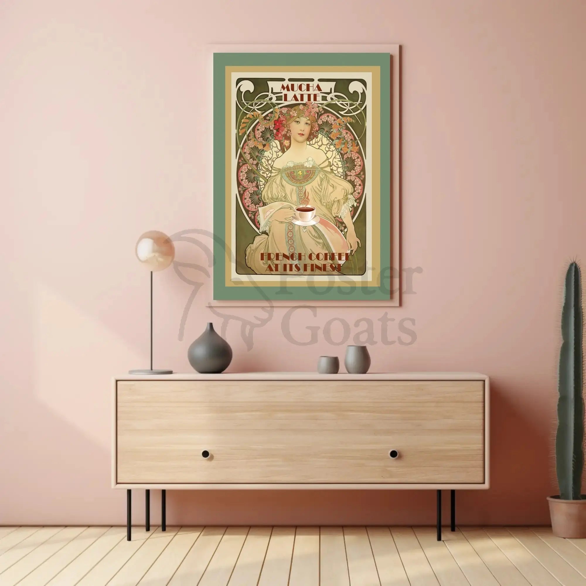 Mucha Latte Art Nouveau Coffee Cultural or Heritage Poster PosterGoat