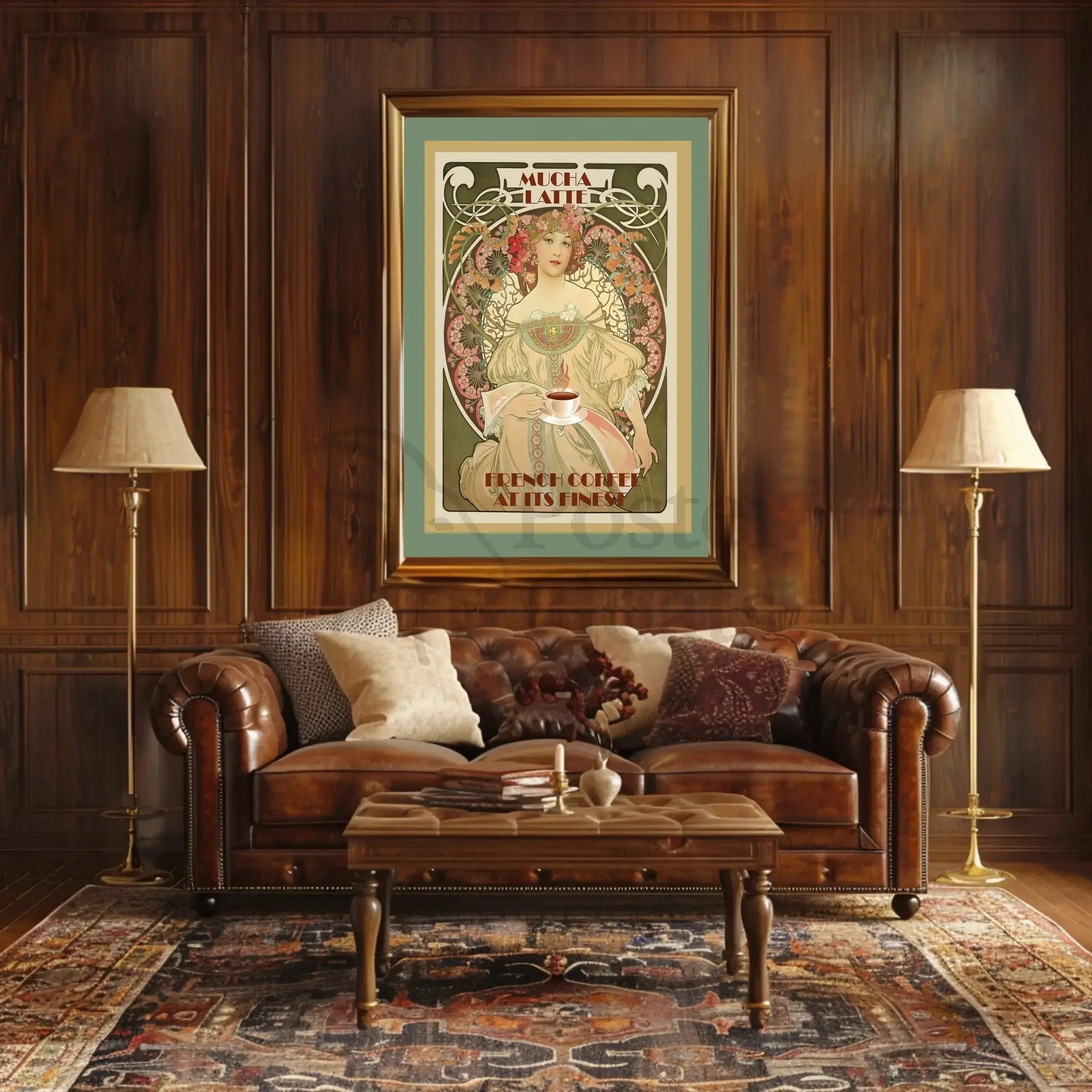 Mucha Latte Art Nouveau Coffee Cultural or Heritage Poster PosterGoat