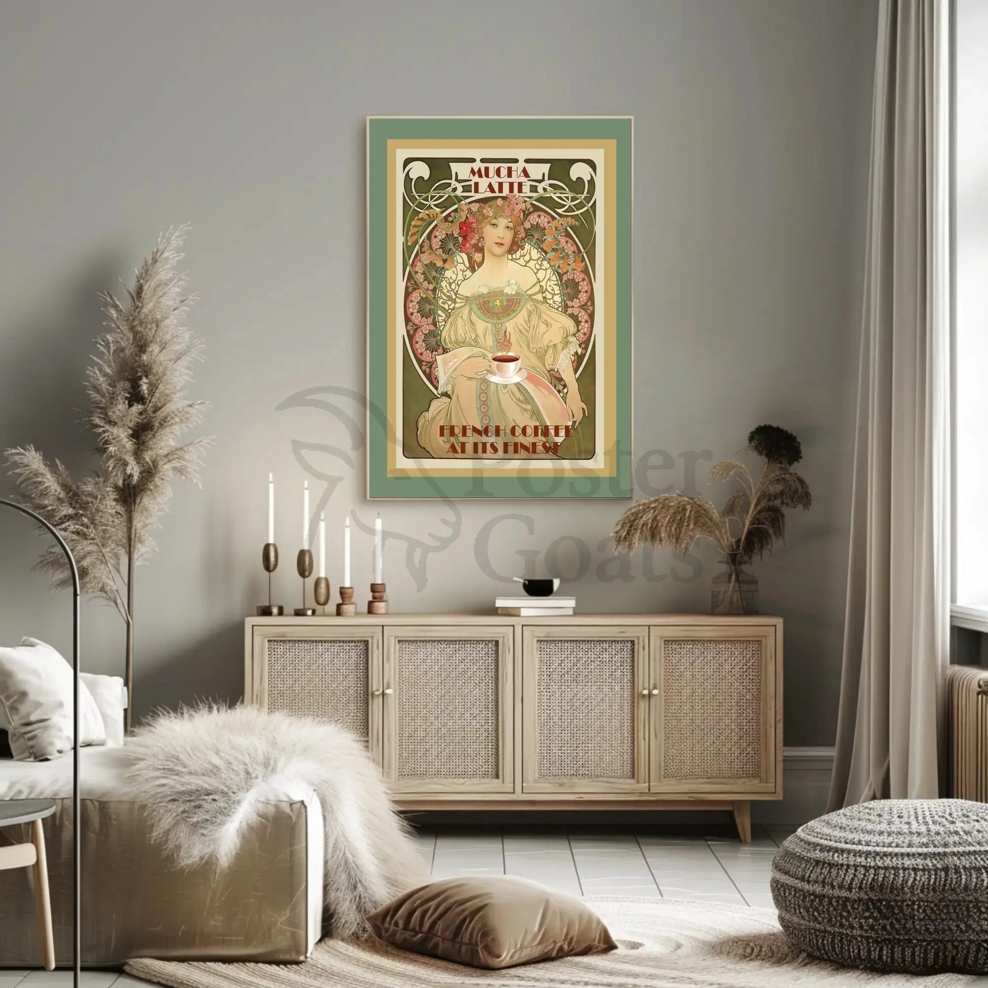 Mucha Latte Art Nouveau Coffee Cultural or Heritage Poster PosterGoat