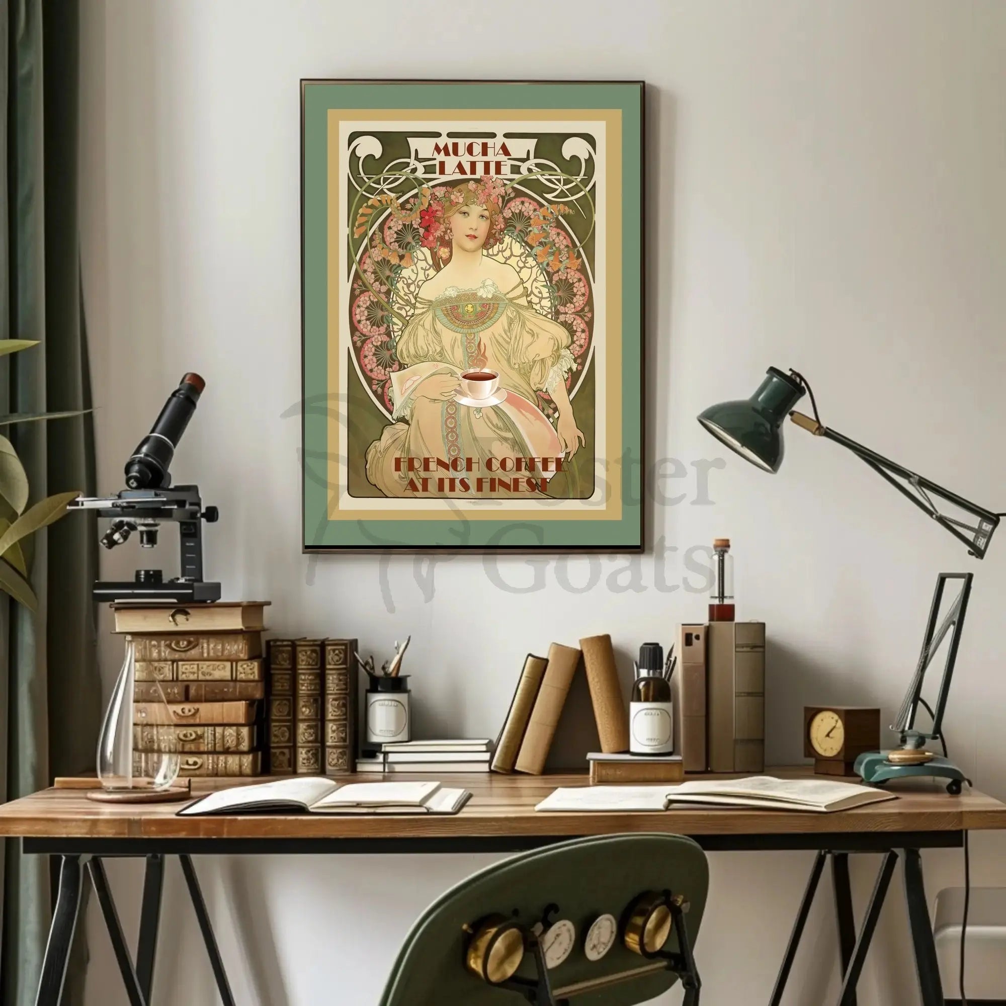 Mucha Latte Art Nouveau Coffee Cultural or Heritage Poster PosterGoat