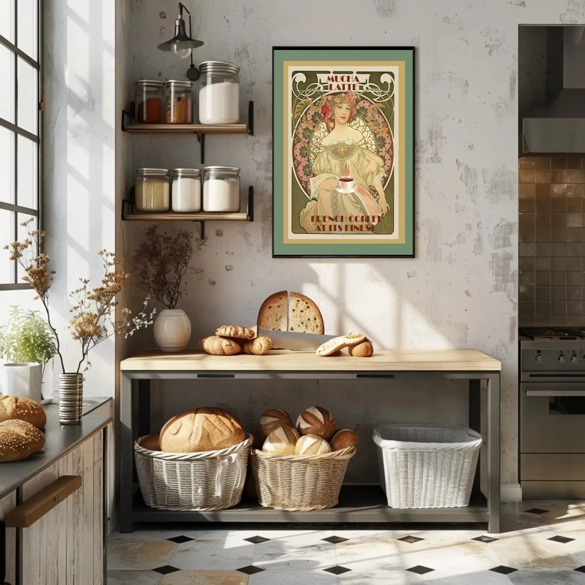 Mucha Latte Art Nouveau Coffee Cultural or Heritage Poster PosterGoat