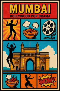 Mumbai Bollywood Pop Drama Art in Pop Culture Poster PosterGoat