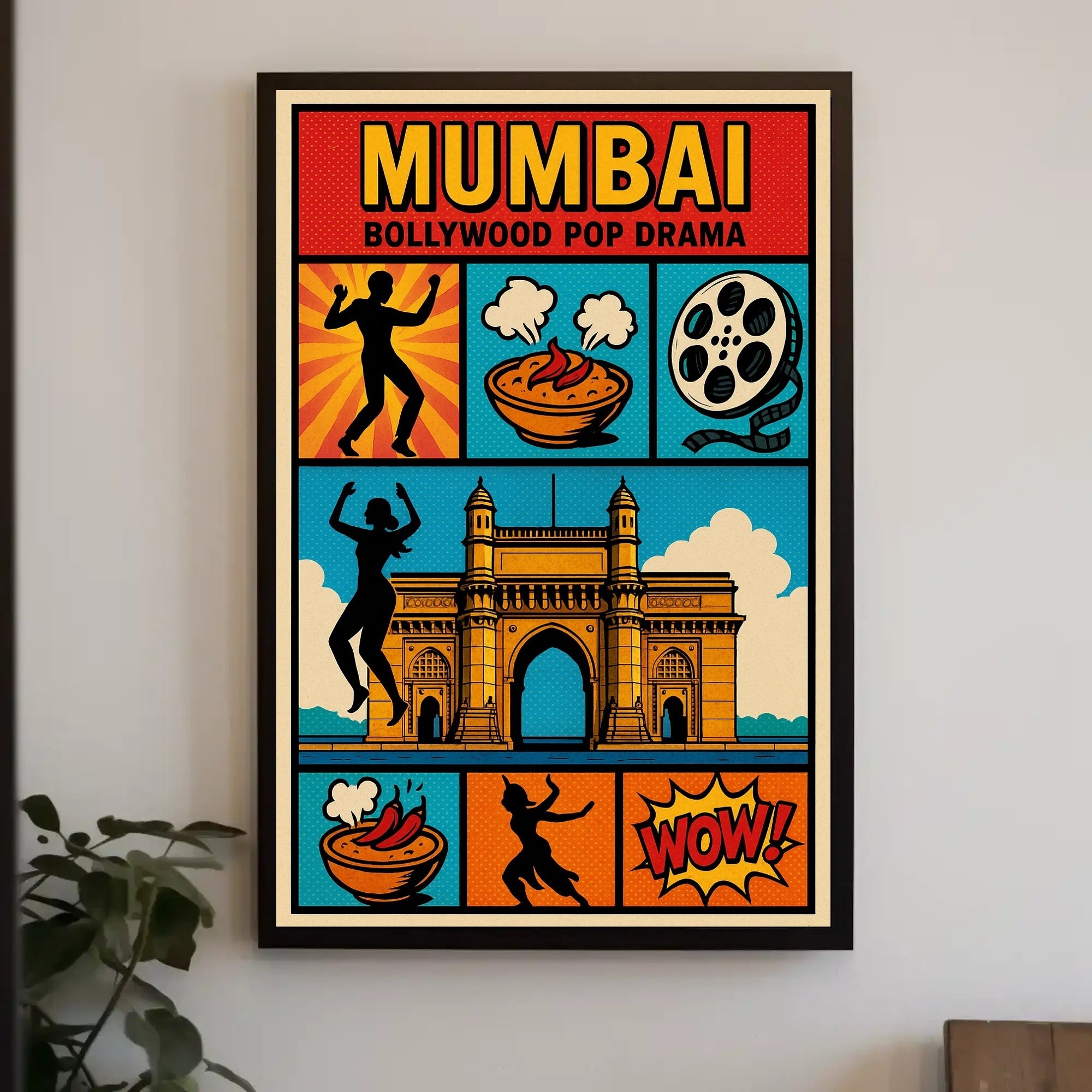 Mumbai Bollywood Pop Drama Art in Pop Culture Poster PosterGoat