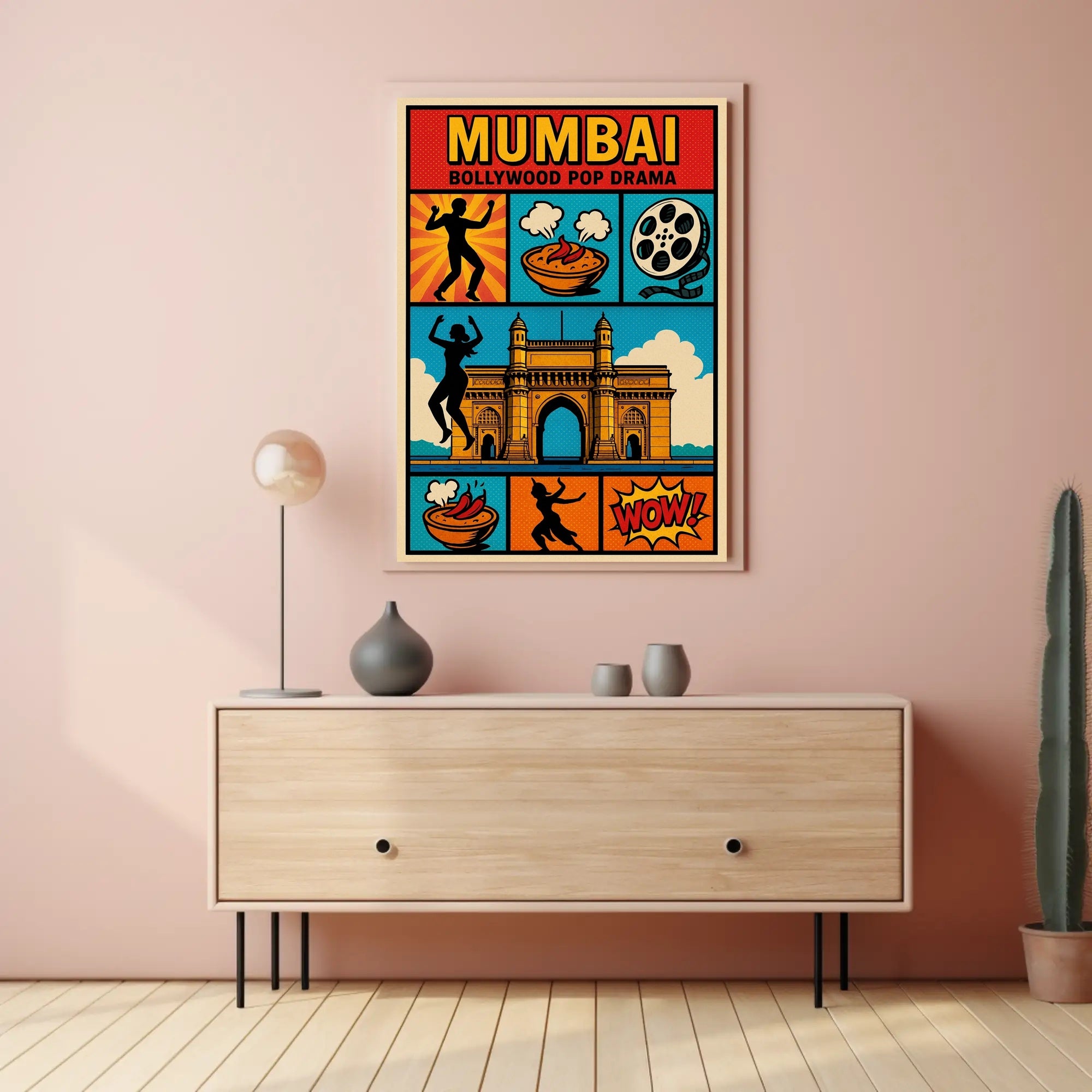 Mumbai Bollywood Pop Drama Art in Pop Culture Poster PosterGoat