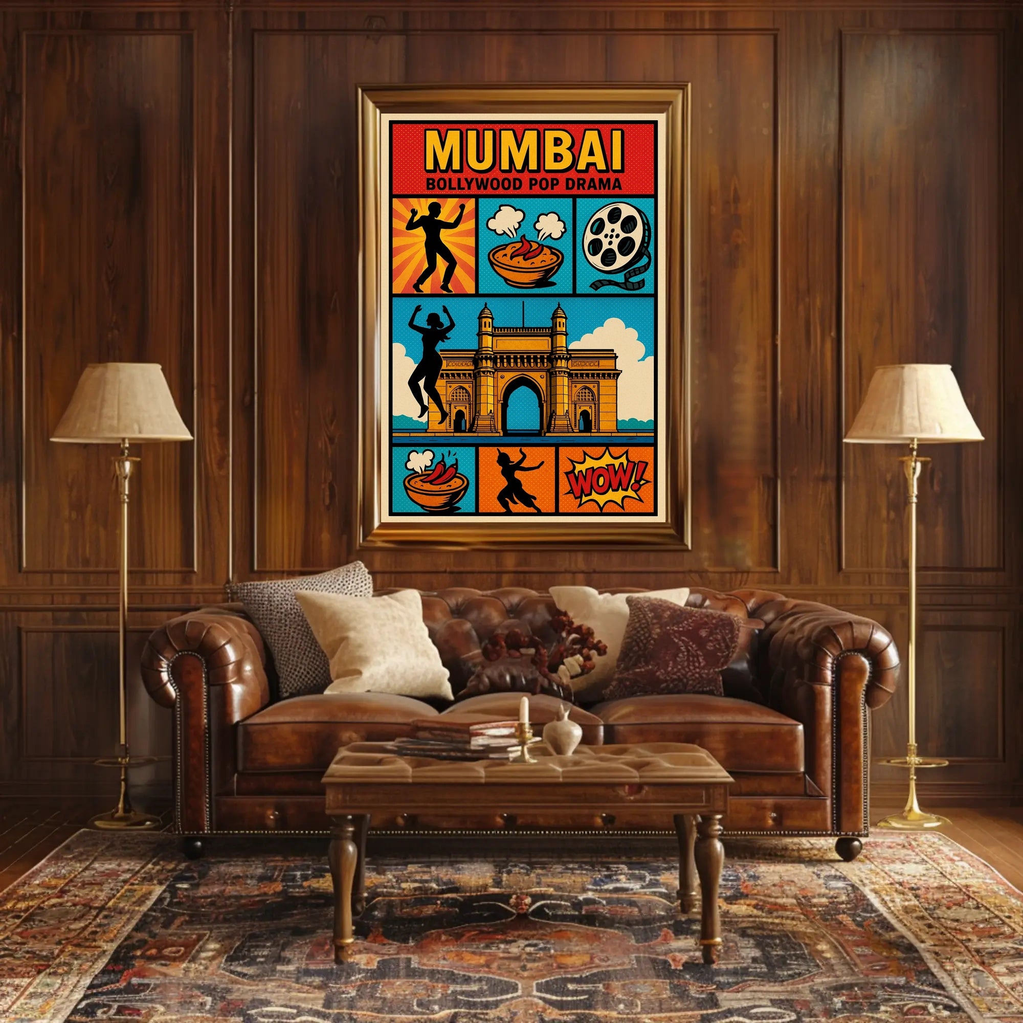 Mumbai Bollywood Pop Drama Art in Pop Culture Poster PosterGoat