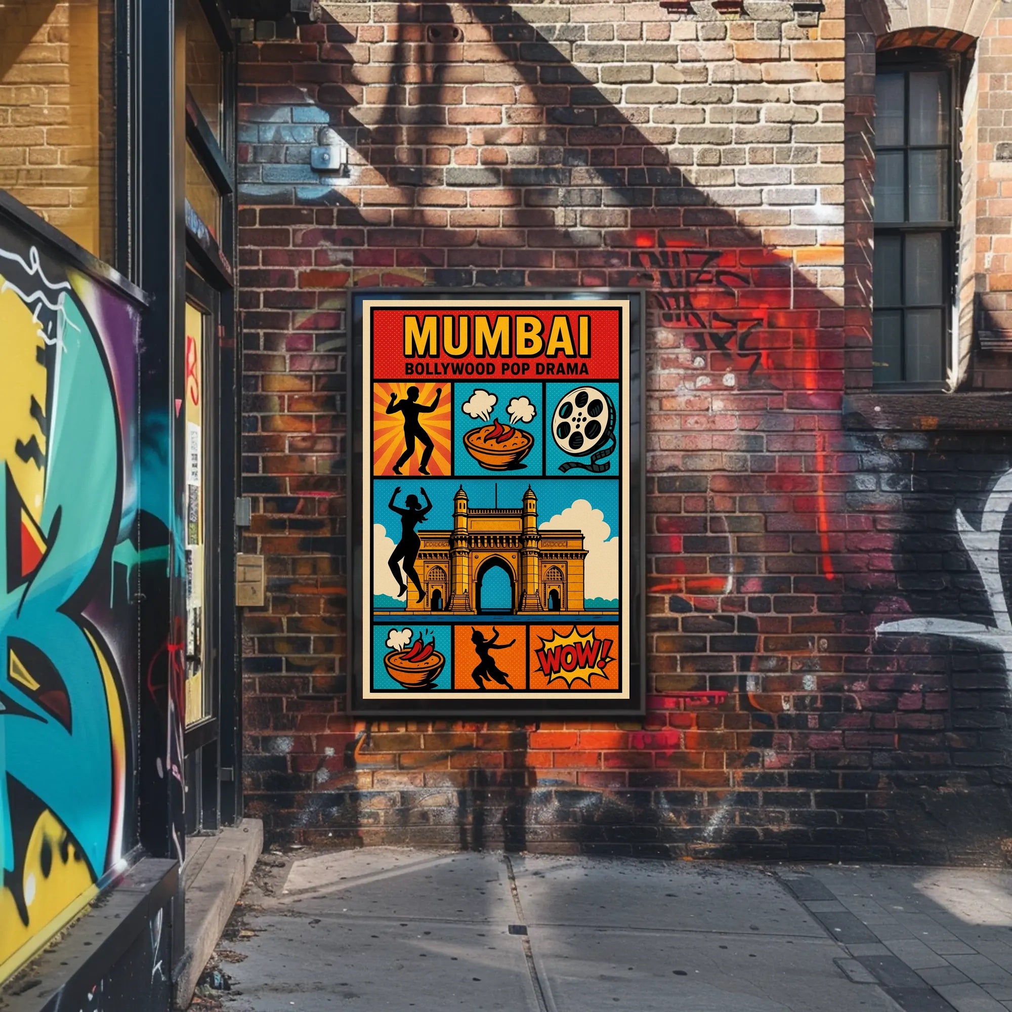 Mumbai Bollywood Pop Drama Art in Pop Culture Poster PosterGoat