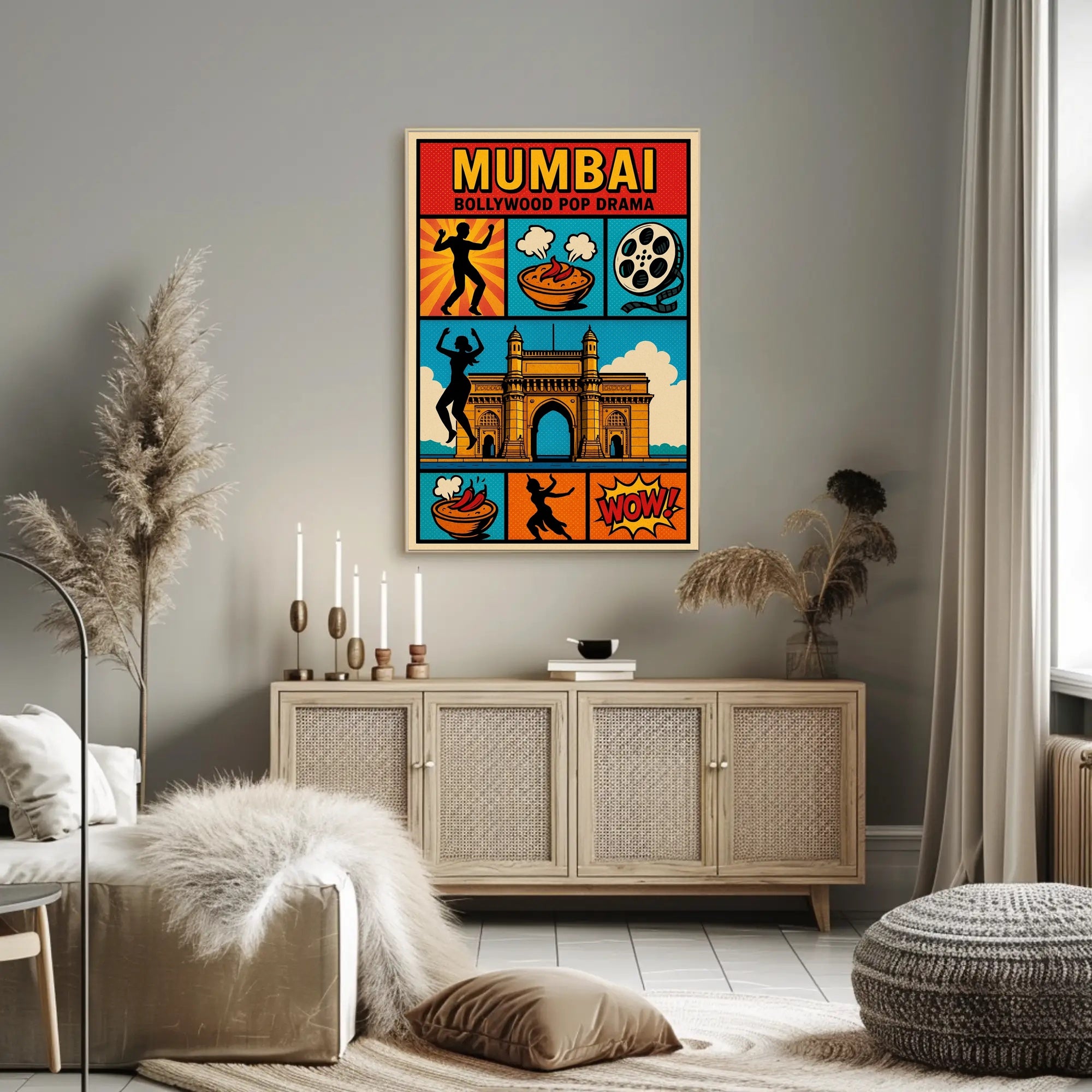Mumbai Bollywood Pop Drama Art in Pop Culture Poster PosterGoat