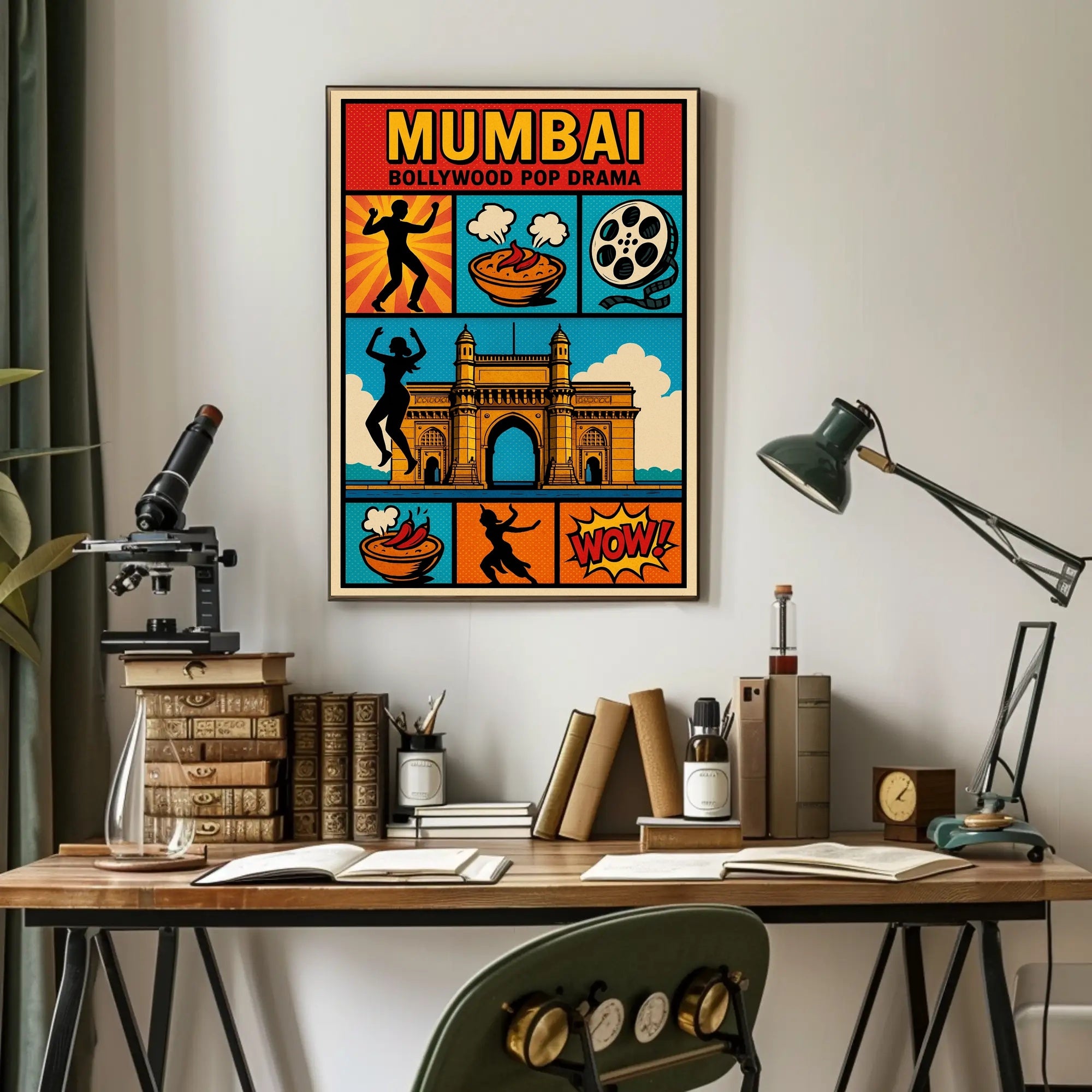 Mumbai Bollywood Pop Drama Art in Pop Culture Poster PosterGoat
